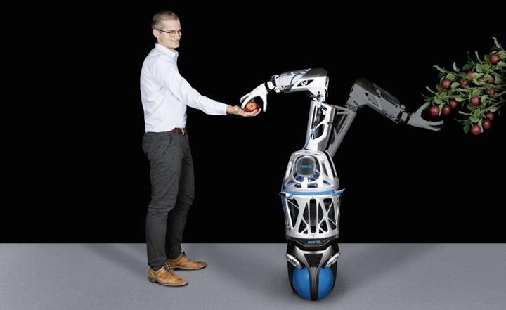 Festo and Loomia developed a 113-point pressure matrix, glove design, backlit logo, and PCB integration for a robotic arm.