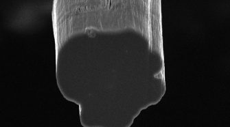 A focused-ion beam cross-section of CNT fiber