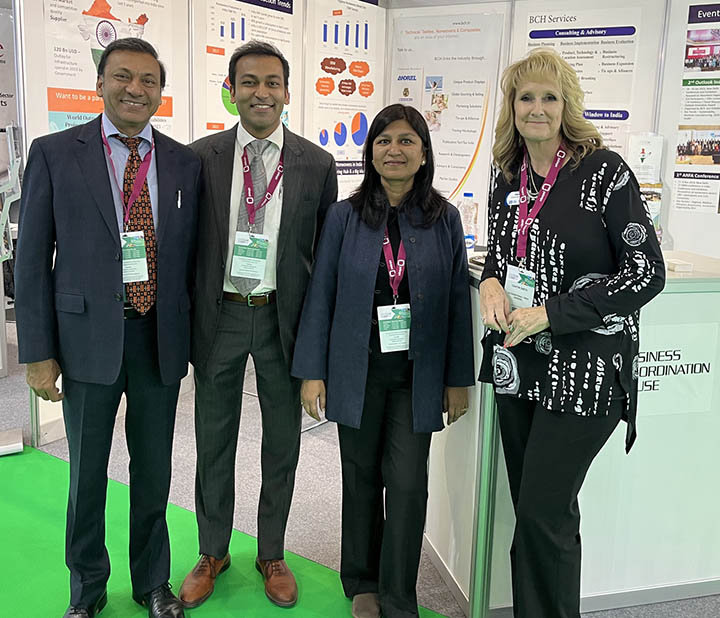 Kanav, Ritika and Samir Gupta of Business Consulting House (BCH) with International Fiber Journal chief content officer and publisher Caryn Smith. Photo courtesy A.Wilson