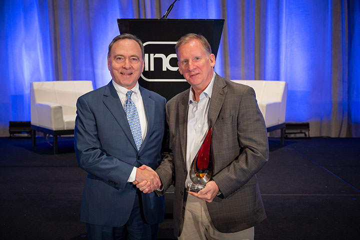 Dave Rousse, INDA President Emeritus, presented Richard Knowlson with INDA’s Lifetime Technical Award Winner.