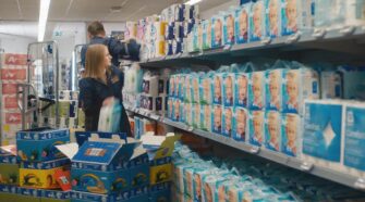 Drylock’s fluffless diapers reduced shelf space requirement in stores. Photo courtesy of Drylock Technologies