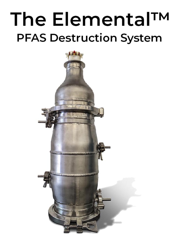 The Elemental is a novel PFAS-destruction system that reduces complex PFAS molecules down to their constituent elements.