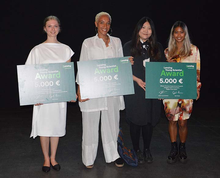 Left to right: Young Scientist Award winners Petra Garajová, Annah-Ololade Sangosanya, Irene Purasachit and Chanawan Danpan. Photo courtesy Dornbirn GFC