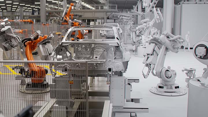 Automotive OEMS like BMW Group have established a digital-first approach to their complex manufacturing systems across production networks, including real-time digital twin simulations to virtually optimize layouts, robotics and logistic systems. Photo courtesy of BMW