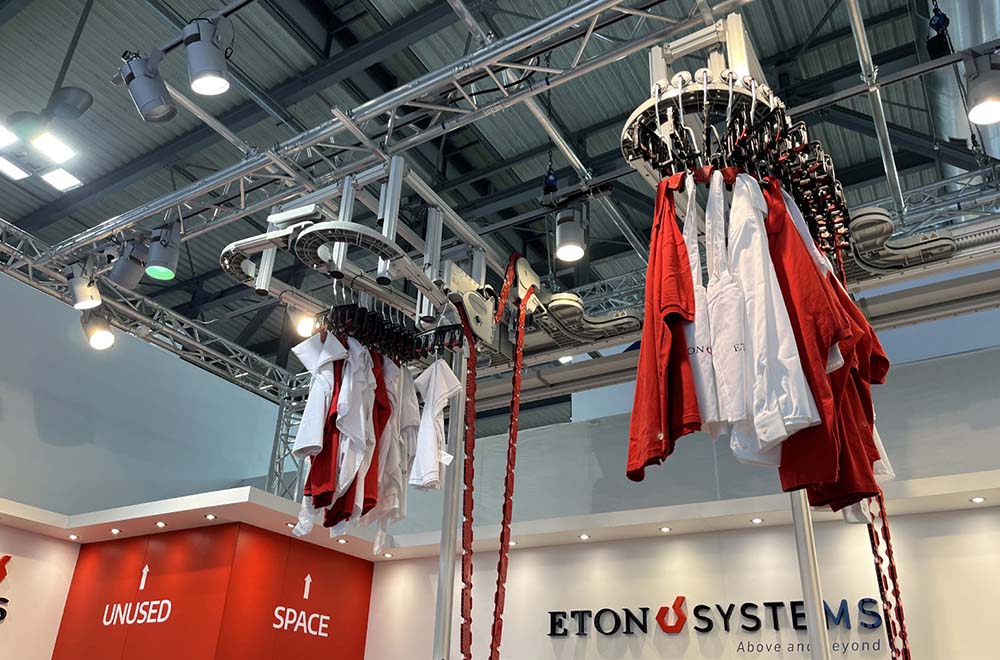 Eton’s automation systems eliminate manual transportation within product assembly and finishing plants. Photo courtesy of Eton Systems