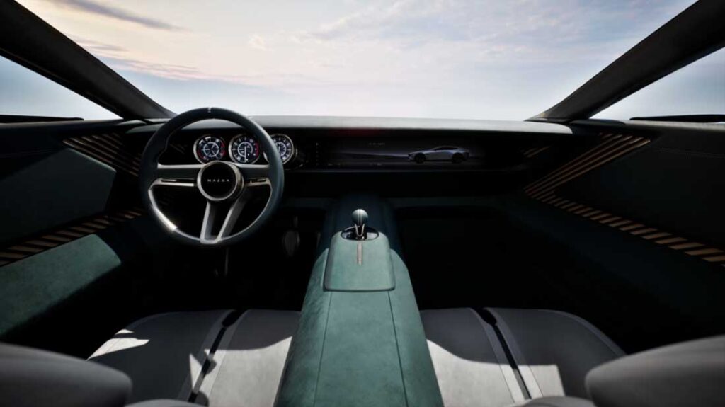 Nonwoven fabric employing recycled carbon fibers using Toray Industries’ recycling technology is featured in the interior and exterior components of Mazda’s Vision X concept vehicle. Photo courtesy of Mazda