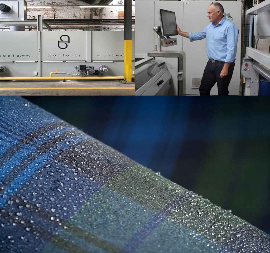 With its roots in early maritime waterproofing practices developed by Scottish fishing, Halley Stevensons is now benefiting from the latest automated finishing technology. Photo courtesy of Halley Stevensons/Monforts
