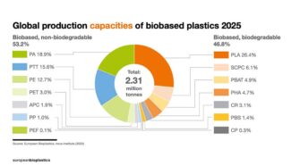 Figure 1 Source: european-bioplastics.org/bioplastics-market-development-update-2025/