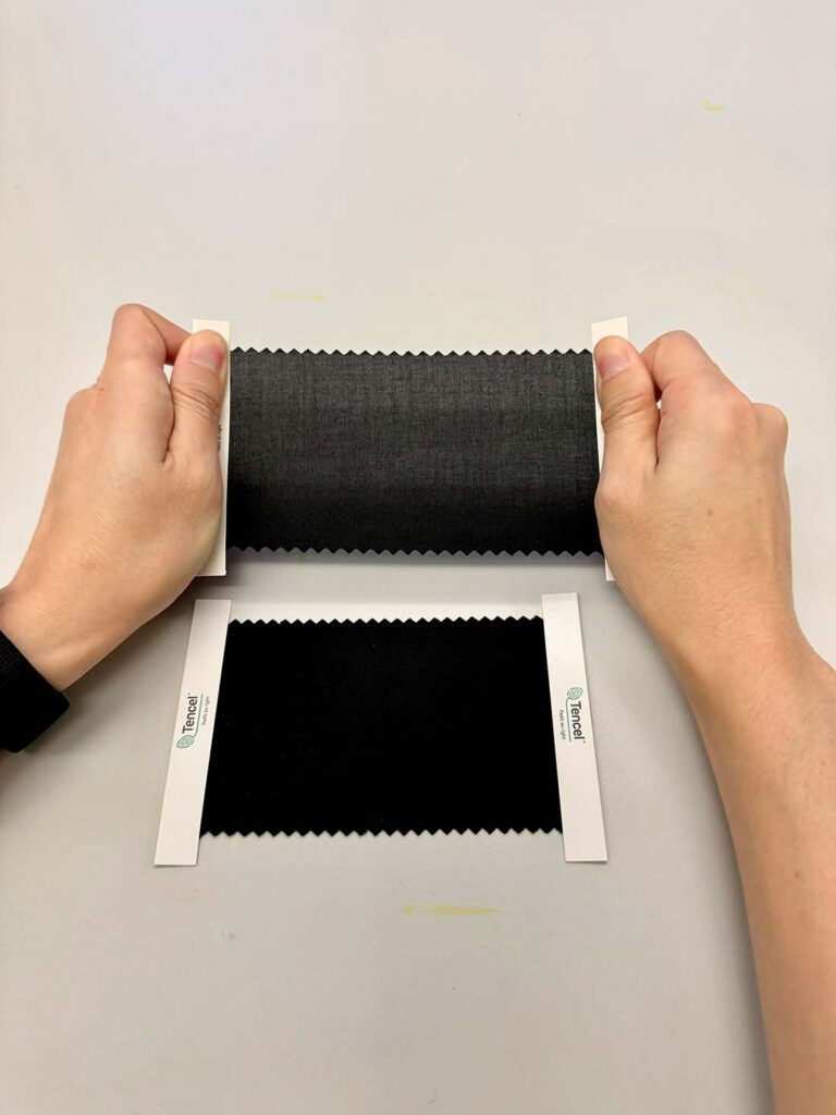 Lenzing has unveiled the potential of Tencel™ Lyocell fibers as an alternative material for stretch fabrics. Photo courtesy of Lenzing