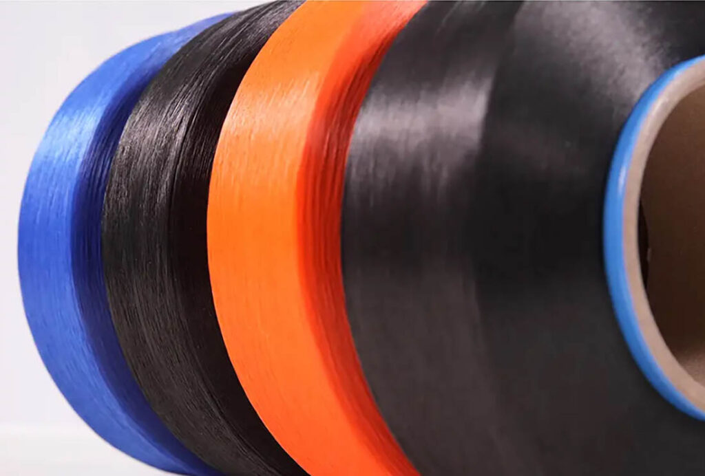 Colored spandex from Yantai Tayho Advanced Materials Co. Photo courtesy of Tayho