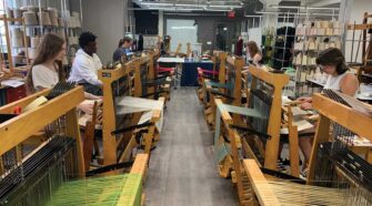 During the summer camps, students are exposed to basic weaving, knitting and surface design techniques.