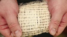 The textile used in the water-harvesting jacket. Photo courtesy of The University of Texas at Austin