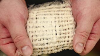 The textile used in the water-harvesting jacket. Photo courtesy of The University of Texas at Austin