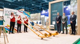 Traditional alpine horns announced the opening of INDEX™26. Photo courtesy of EDANA