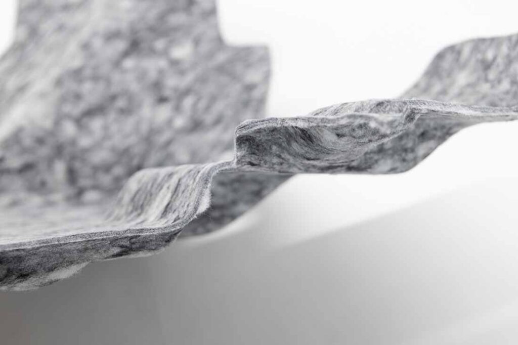 Close-up of Flexi-Light PET sound insulation for vehicles. Photo courtesy of Autoneum