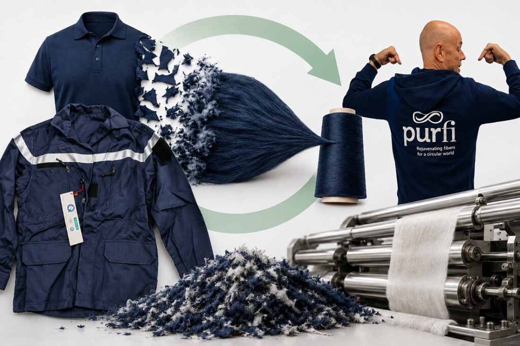 Purfi’s “soft mechanical recycling” employs a patented reverse-spinning process. Photo courtesy of ©Purfi