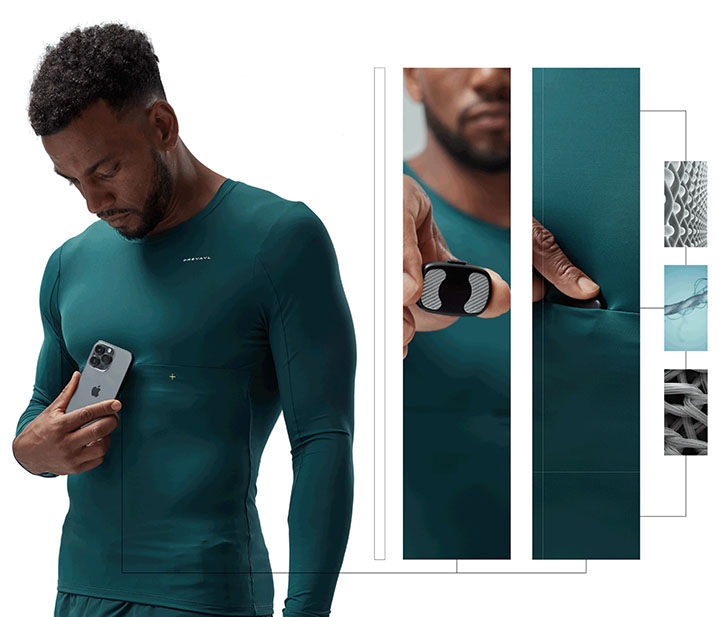 Prevayl’s concept of sportswear that with a sensor can monitor and track your health. Photo courtesy Prevayl