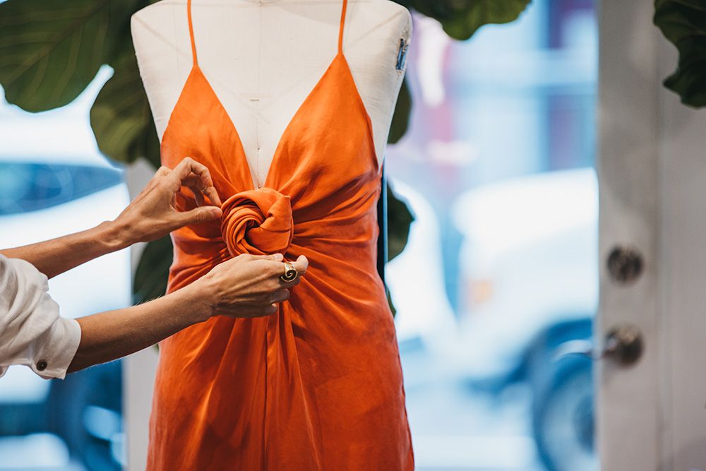 Mara Hoffman dress made from textile waste. Photo courtesy Mara Hoffman