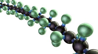Close-up of 3d Teflon molecule model